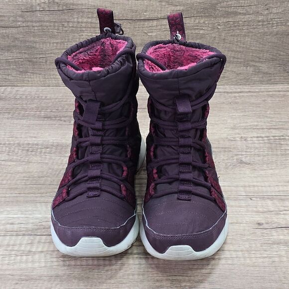Nike Roshe Run Hi Sneaker Boot Women's Size 9.5 Deep Burgundy Boots (615968-601) - Picture 2 of 9